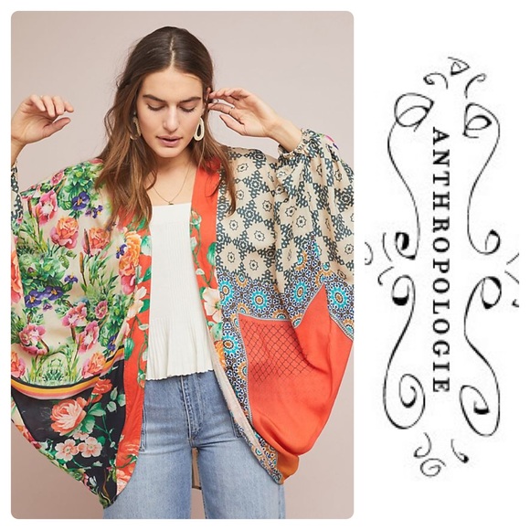 Anthropologie Jackets & Blazers - New Anthropologie Dylan Floral Cocoon Kimono
